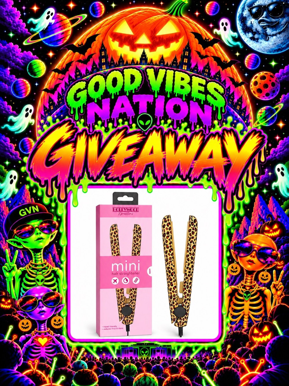 Good Vibes Nation Cheetah Hair Straightener Giveaway